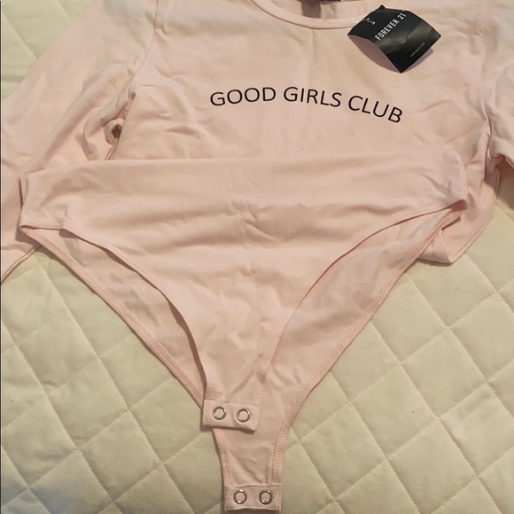 Forever 21 Pink Body Suit w Logo - Picture 2 of 4